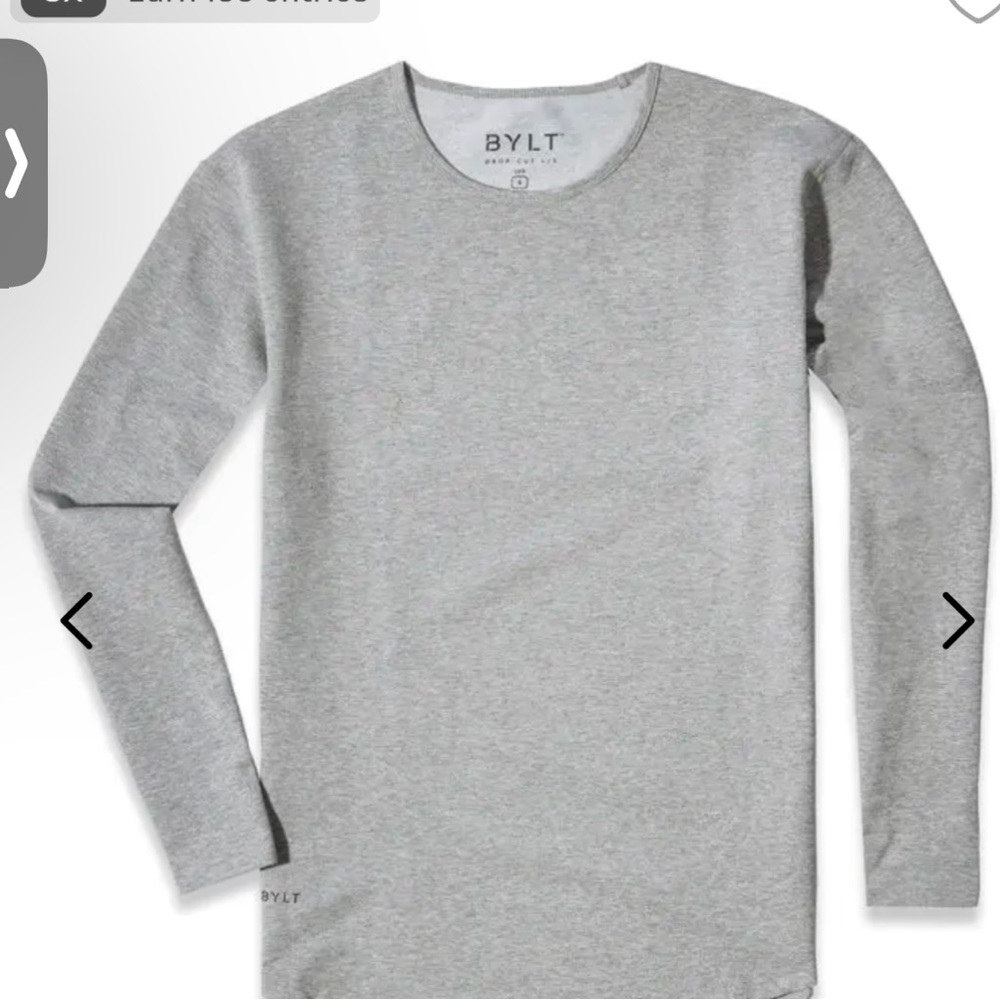 Men's Bylt Basics Lux Drop Cut Gray Long Sleeve Shirt